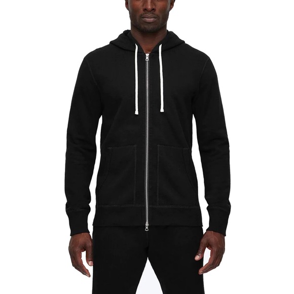 Reigning Champ Midweight Terry Full-Zip Hoodie Sz S In Black